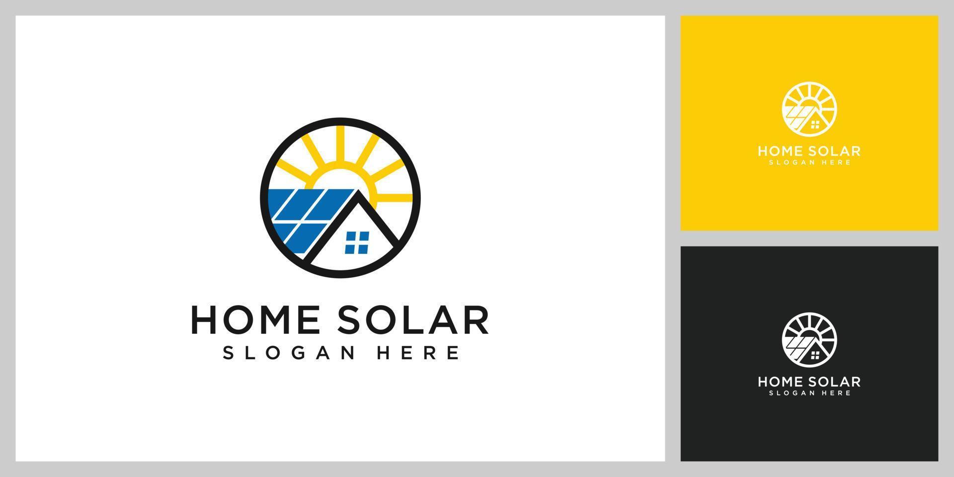 home solar logo design vector template