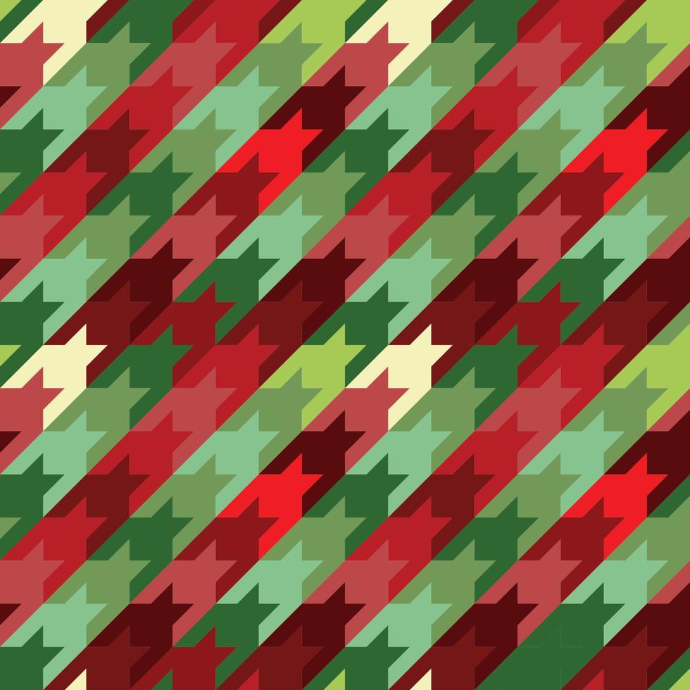 Christmas seamless houndstooth vector pattern.