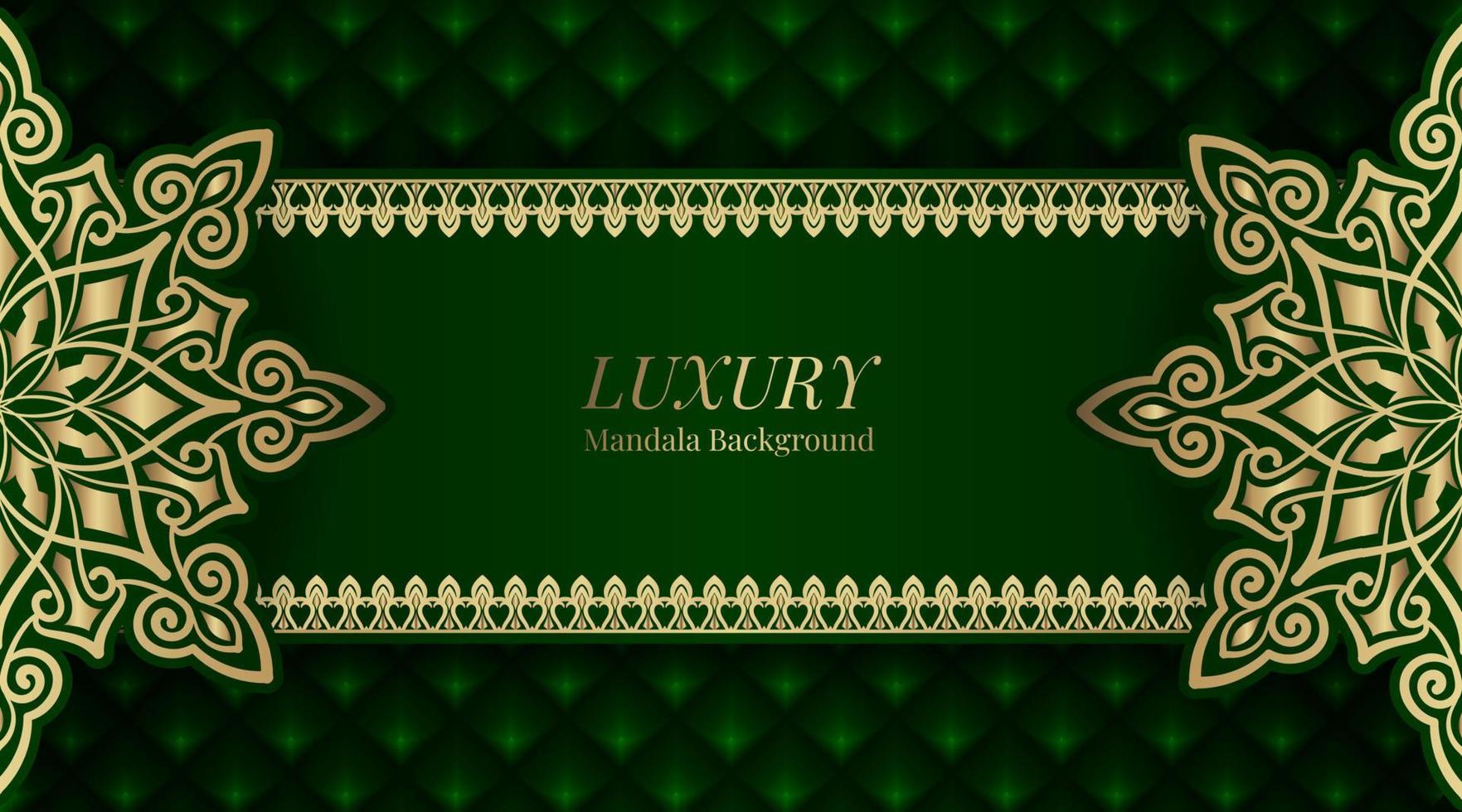 green luxury background, with mandala ornament vector