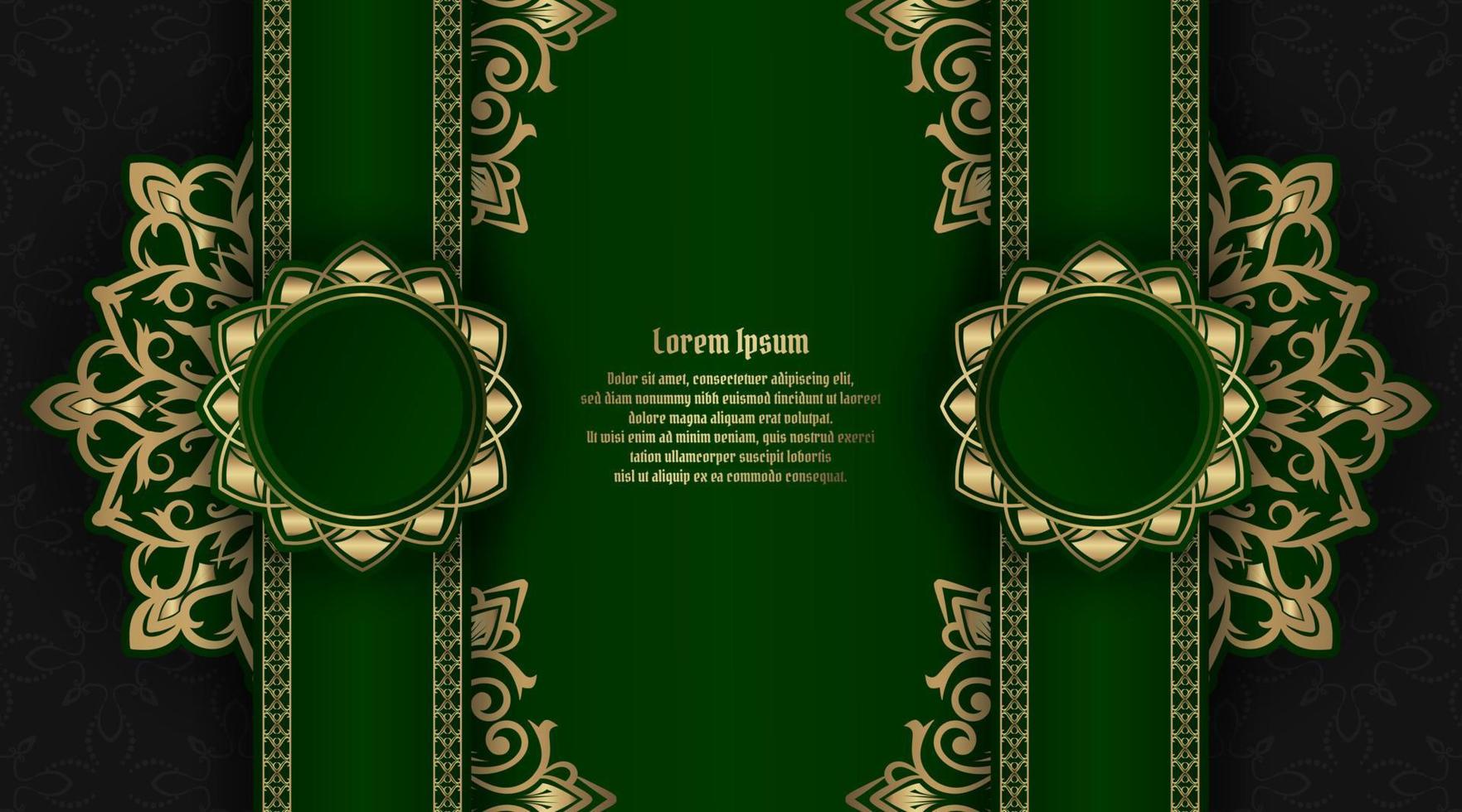 green luxury background, with mandala ornament vector