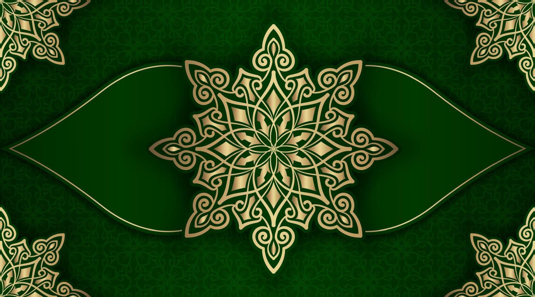 green luxury background, with mandala ornament vector