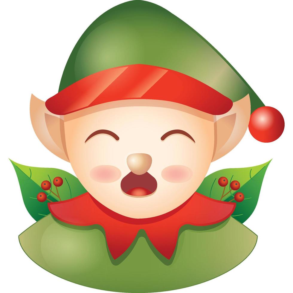 Christmas elf sticker vector
