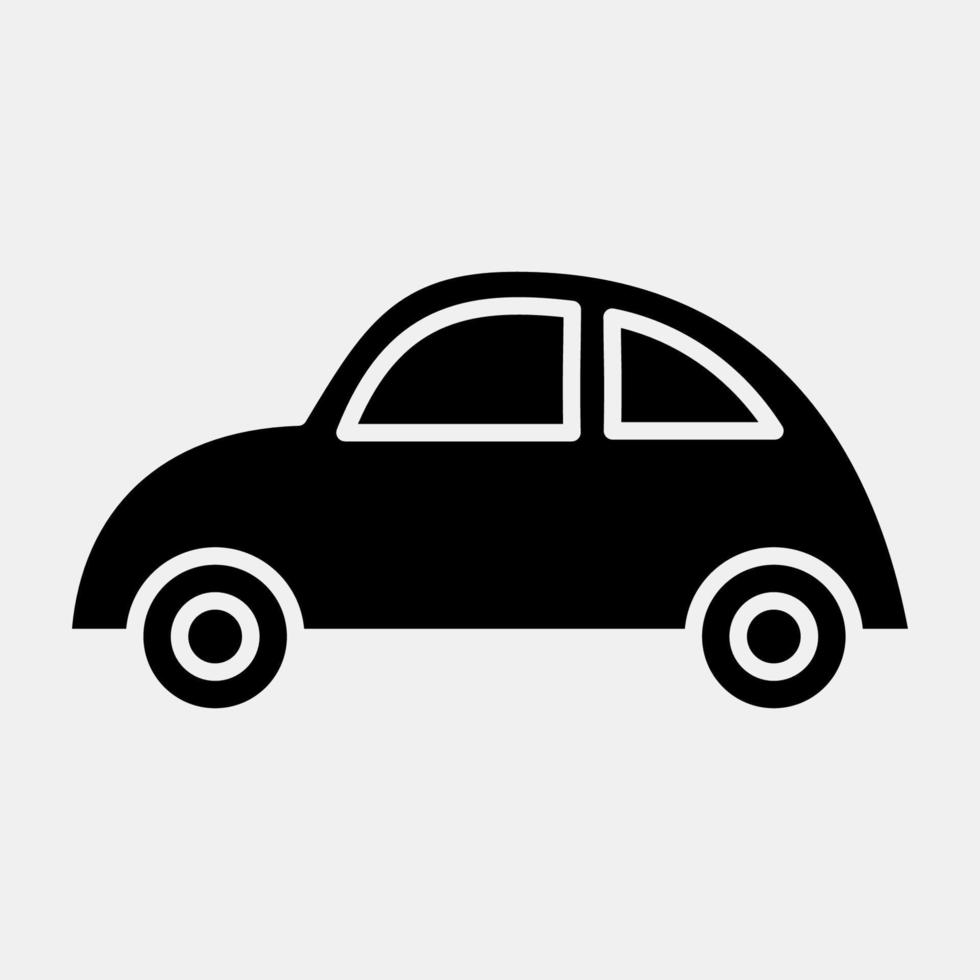 coche icono. elementos de transporte. iconos en estilo glifo. bueno para impresiones, carteles, logotipos, letreros, anuncios, etc. vector