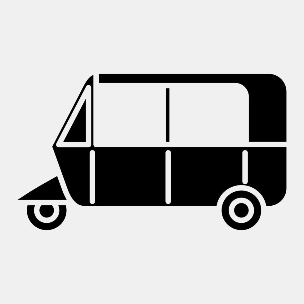 Icon bajaj. Transportation elements. Icons in glyph style. Good for prints, posters, logo, sign, advertisement, etc. vector