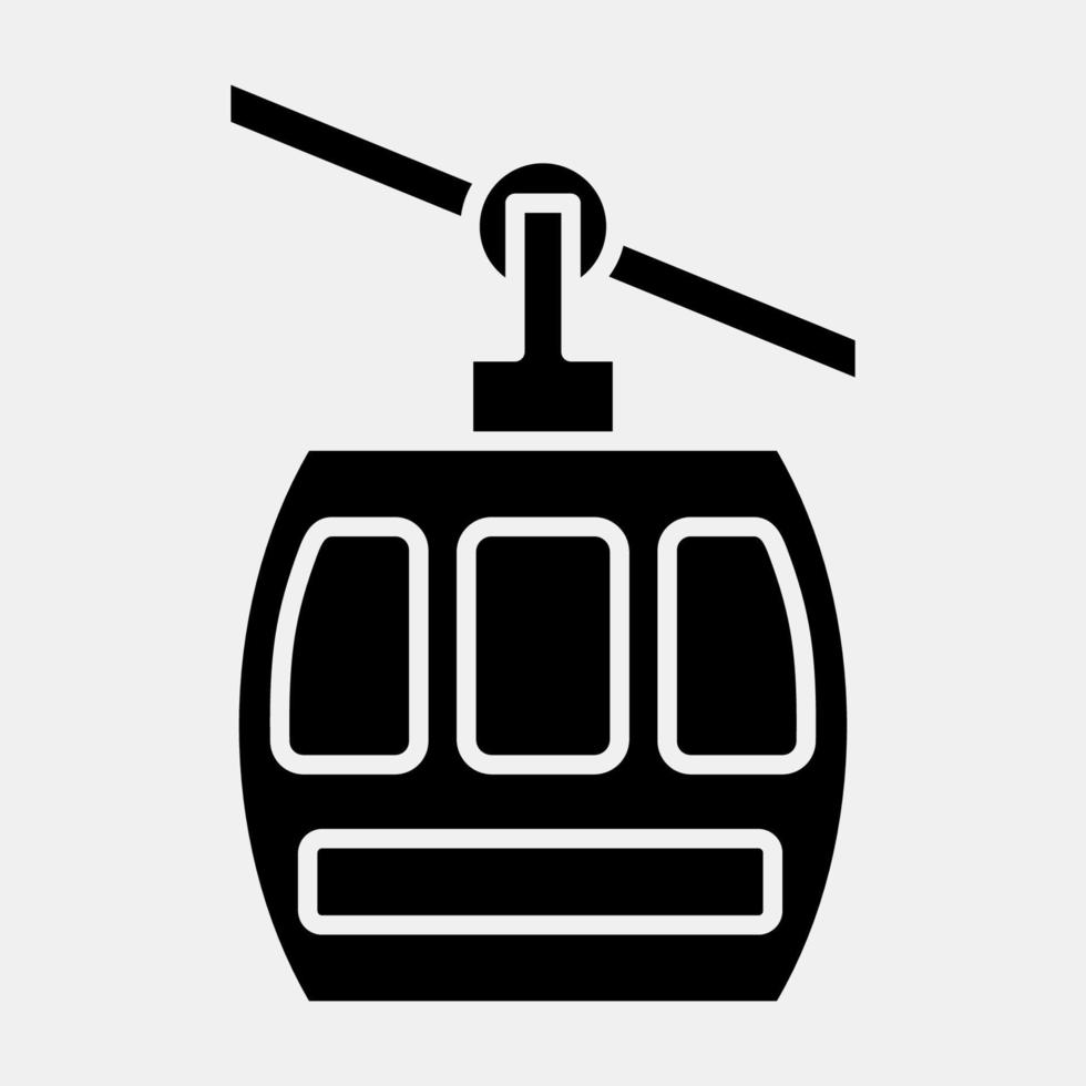 icono de teleférico. elementos de transporte. iconos en estilo glifo. bueno para impresiones, carteles, logotipos, letreros, anuncios, etc. vector