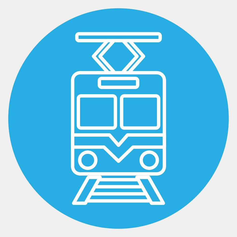 tren icono. elementos de transporte. iconos en estilo azul. bueno para impresiones, carteles, logotipos, letreros, anuncios, etc. vector