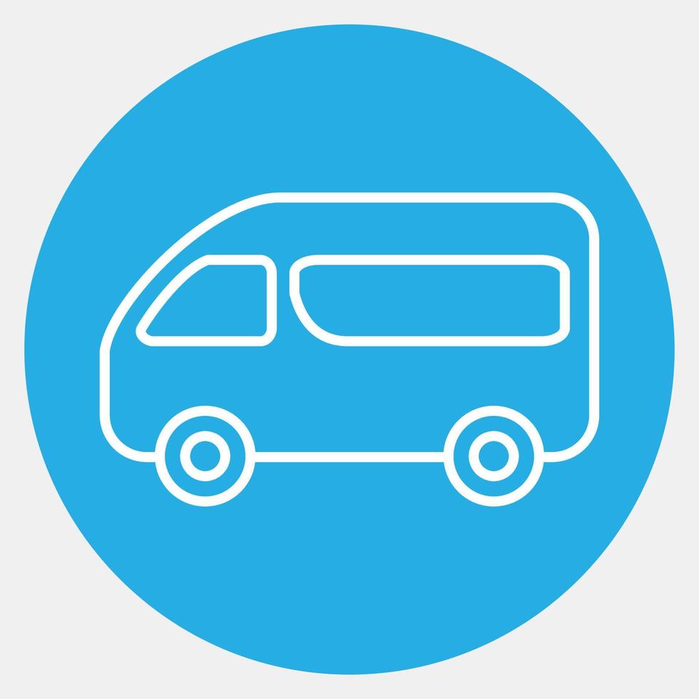 Icon van. Transportation elements. Icons in blue style. Good for prints, posters, logo, sign, advertisement, etc. vector