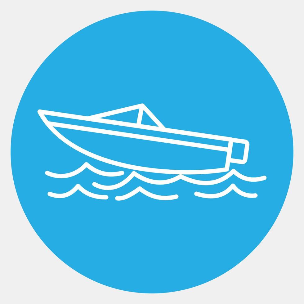 Icon speed boat. Transportation elements. Icons in blue style. Good for prints, posters, logo, sign, advertisement, etc. vector