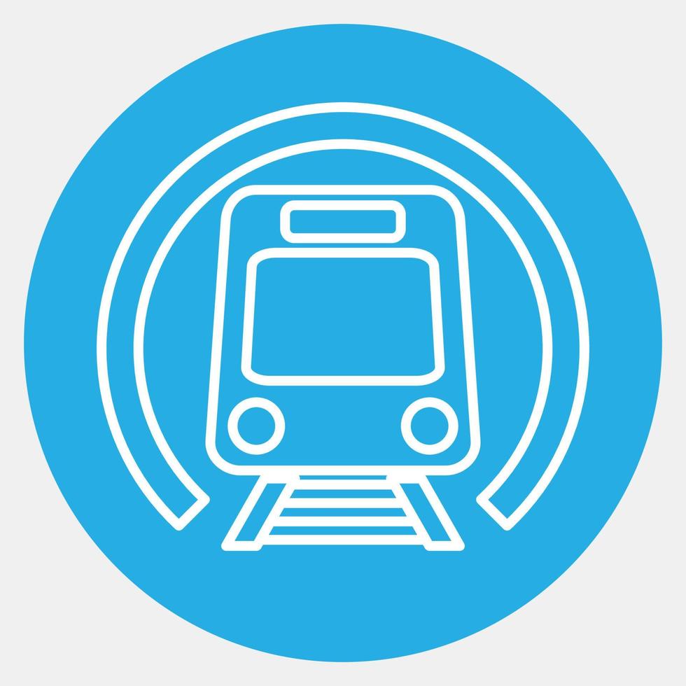 Icon metro. Transportation elements. Icons in blue style. Good for prints, posters, logo, sign, advertisement, etc. vector