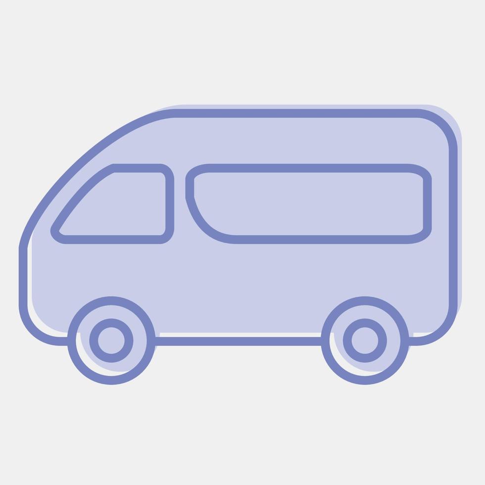 Icon van. Transportation elements. Icons in two tone style. Good for prints, posters, logo, sign, advertisement, etc. vector