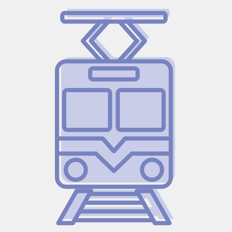 tren icono. elementos de transporte. iconos en estilo de dos tonos. bueno para impresiones, carteles, logotipos, letreros, anuncios, etc. vector