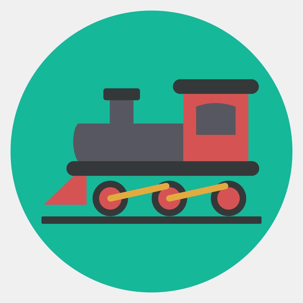 Icon old train. Transportation elements. Icons in color mate style. Good for prints, posters, logo, sign, advertisement, etc. vector