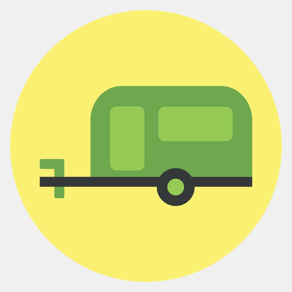Icon caravan. Transportation elements. Icons in color mate style. Good for prints, posters, logo, sign, advertisement, etc. vector