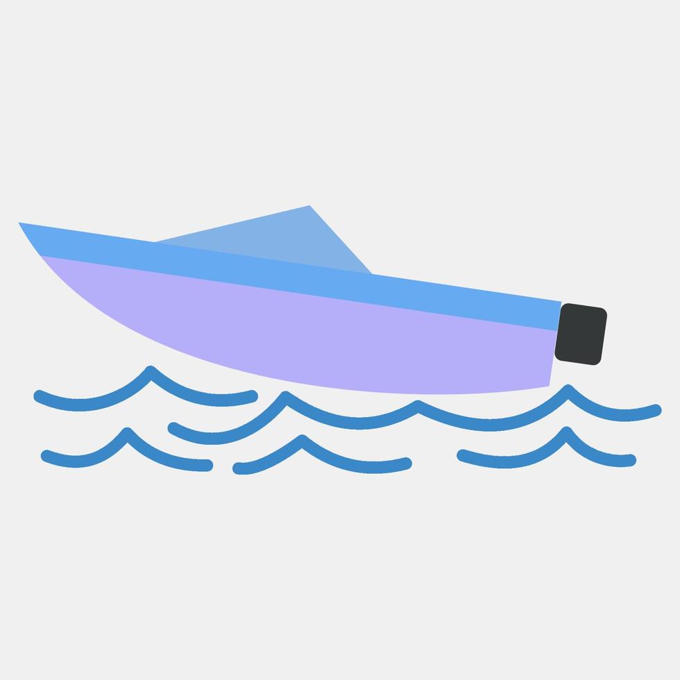 Icon speed boat. Transportation elements. Icons in flat style. Good for prints, posters, logo, sign, advertisement, etc. vector