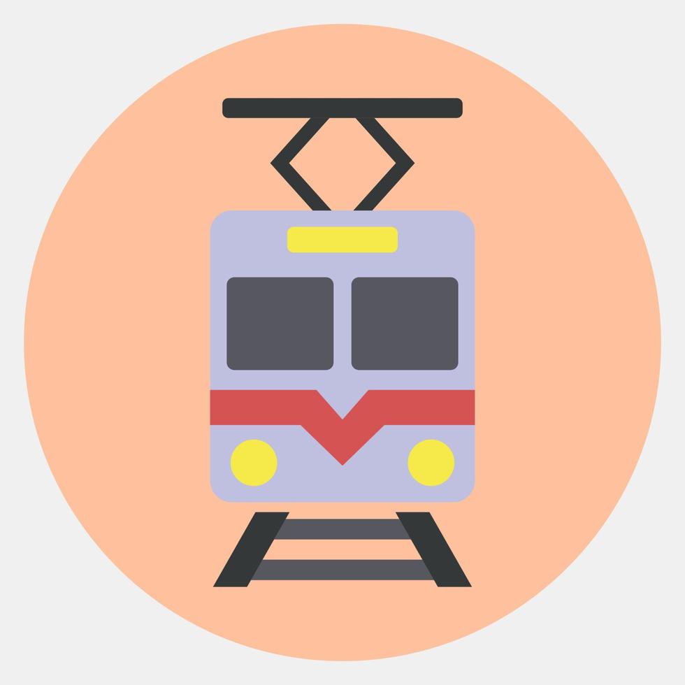 tren icono. elementos de transporte. iconos en estilo mate de color. bueno para impresiones, carteles, logotipos, letreros, anuncios, etc. vector