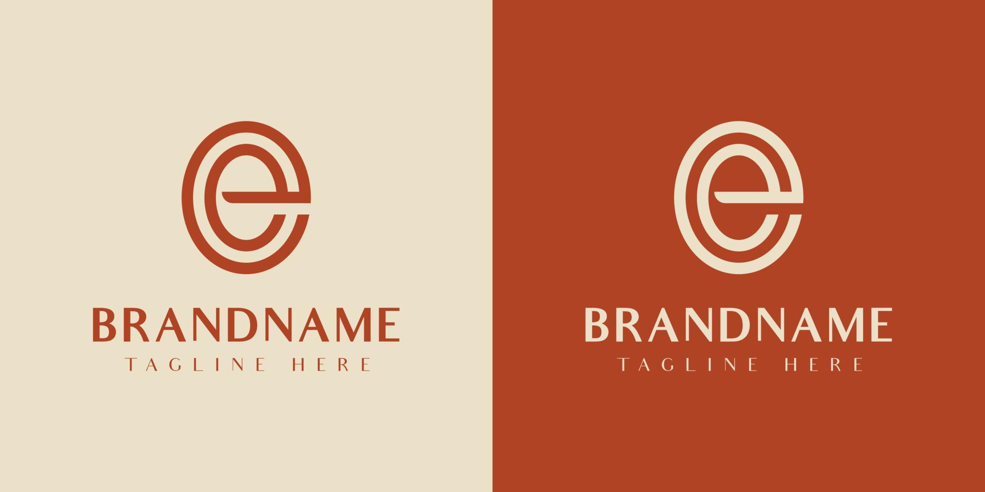 logotipo de la letra ee o e ovalada, adecuado para cualquier negocio con las iniciales ee o e. vector