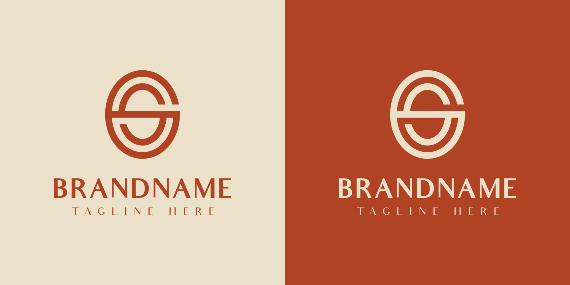 Letter GS or SG Oval Logo, suitable for any business with SG or GS initials. vector