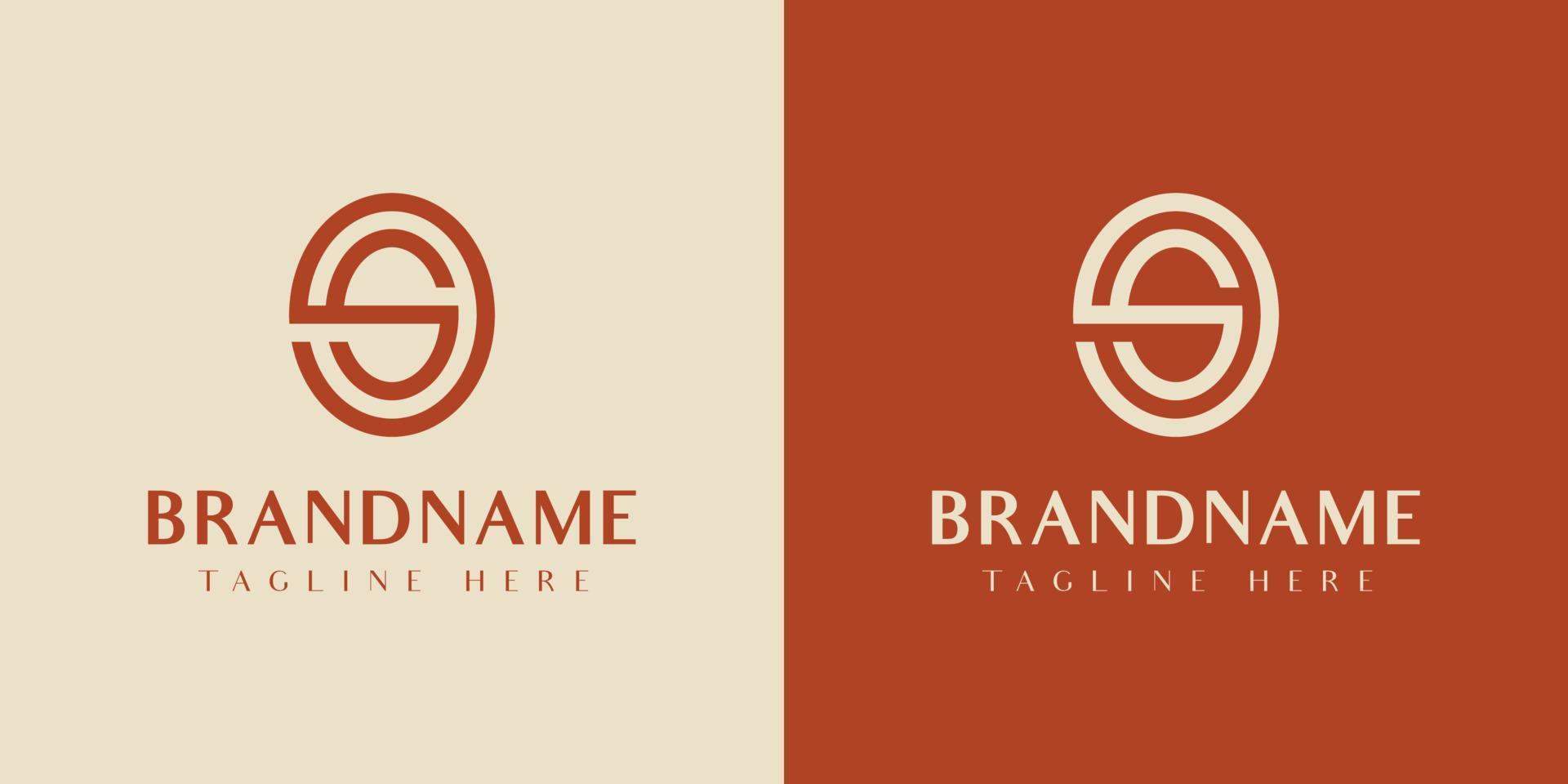 Letter 9S or SG Oval Logo, suitable for any business with 9S, S9, GS, or SG initials. vector