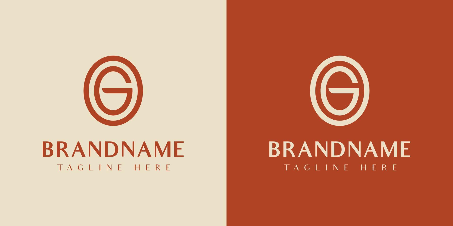 Letter OG or GO Oval Logo, suitable for any business with OG or GO initials. vector