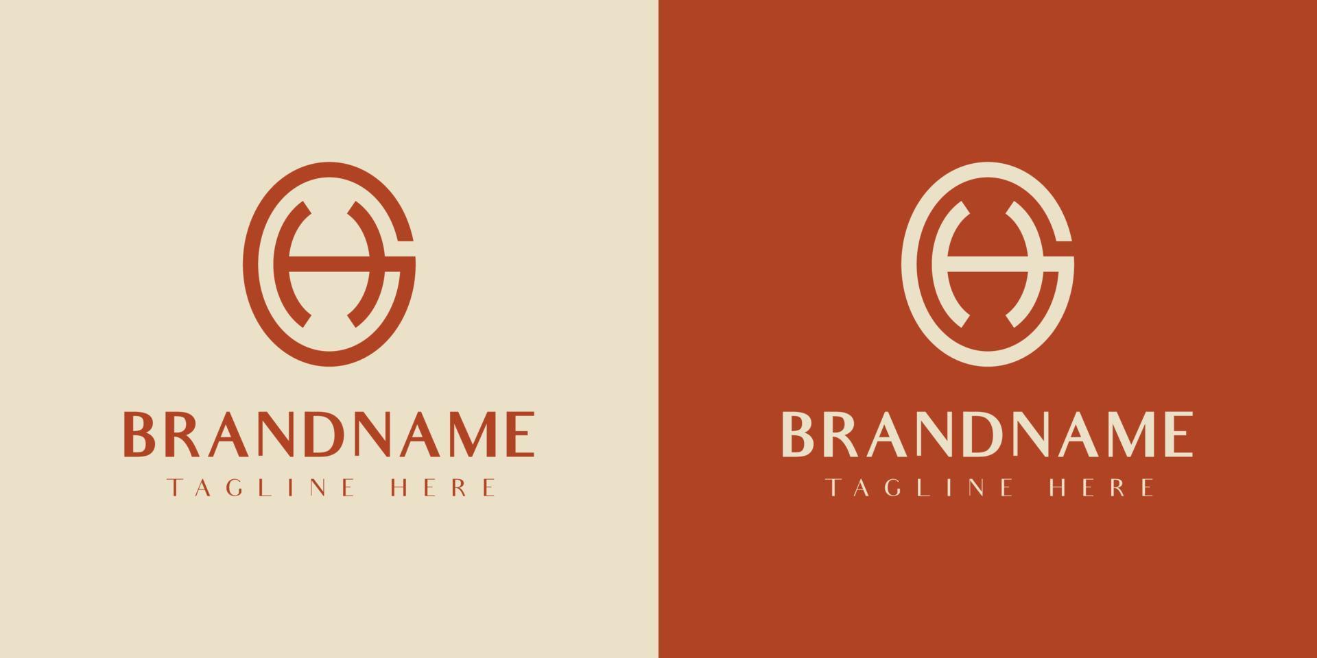 Letter GH or HG Oval Logo, suitable for any business with HG or GH initials. vector