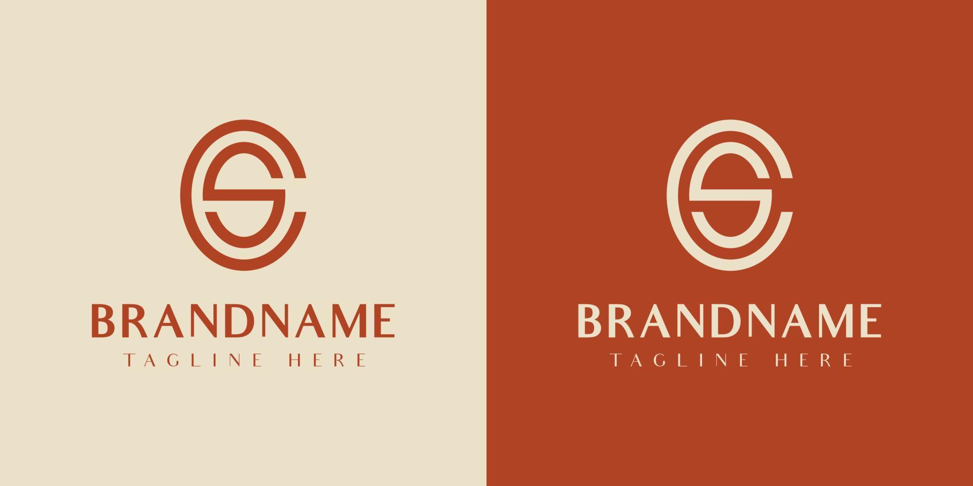 Letter CS or SC Oval Logo, suitable for any business with CS or SC initials. vector