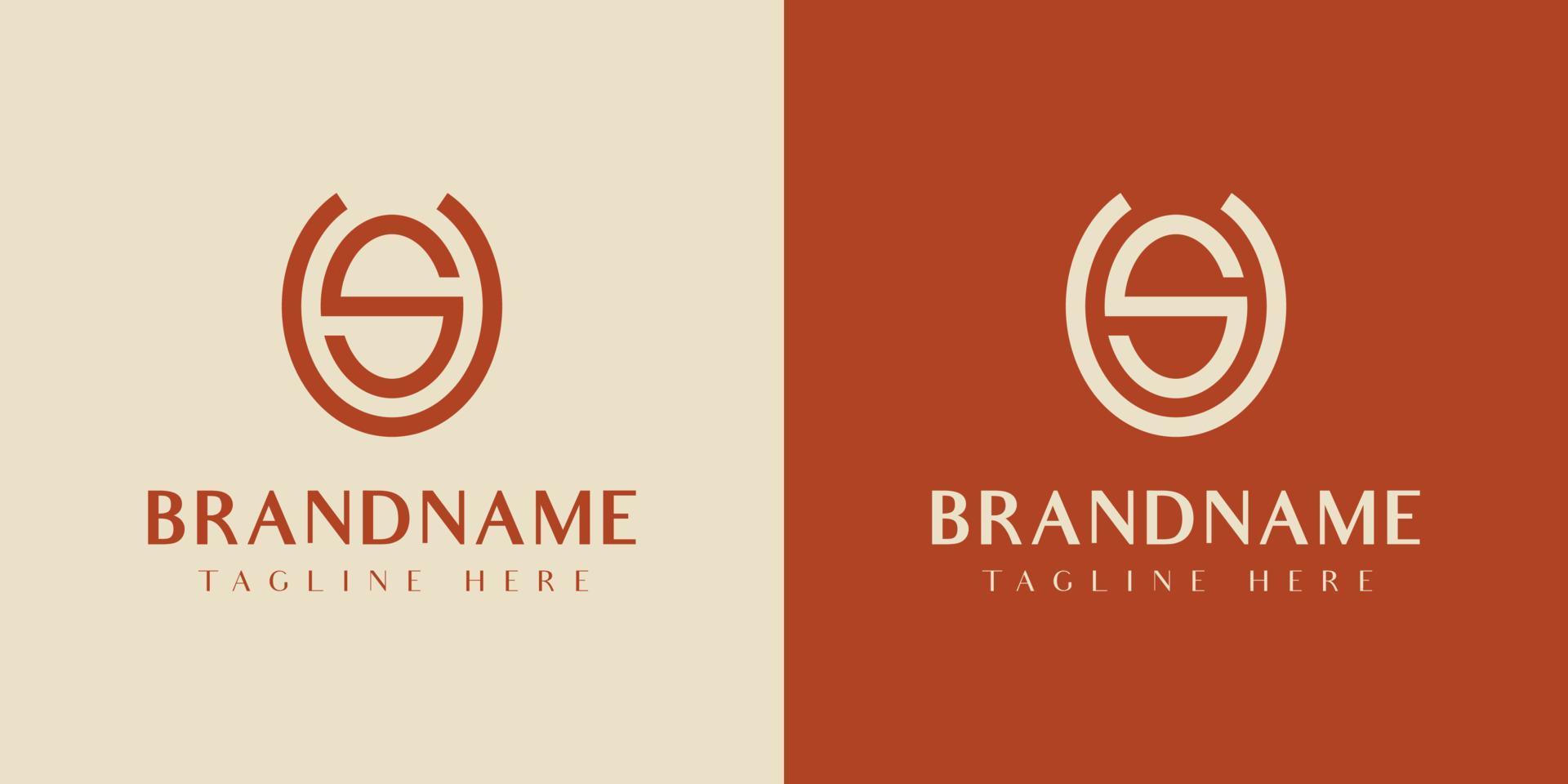 Letter US or SU Oval Logo, suitable for any business with US or SU initials. vector
