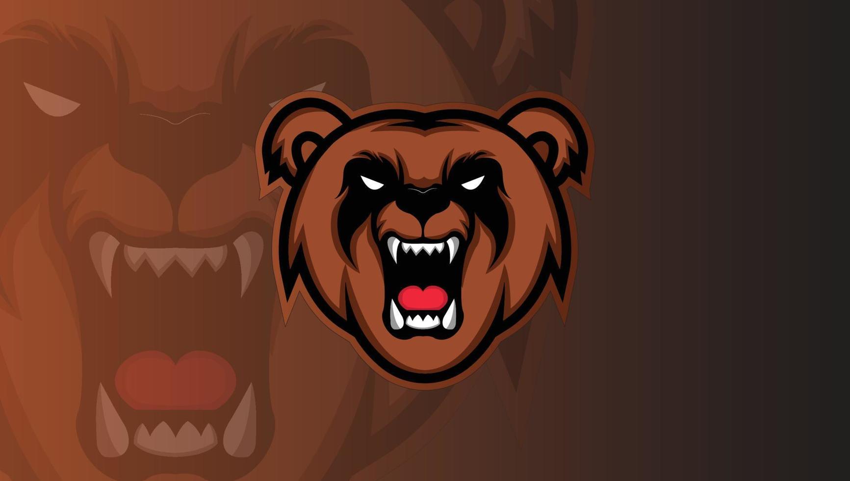 Bear Head Mascot Logo Design vector