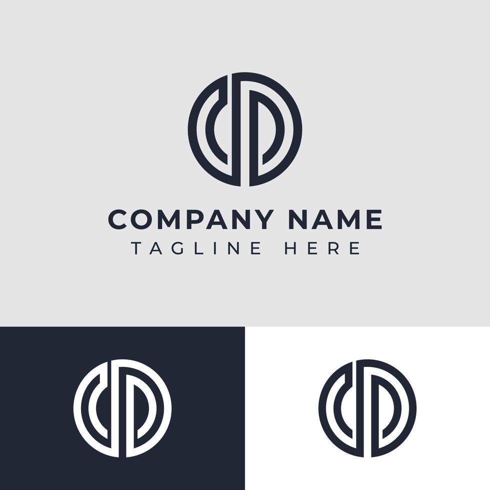 Letter CD or DC Monogram Circle Logo, suitable for any business with CD or DC initials. vector