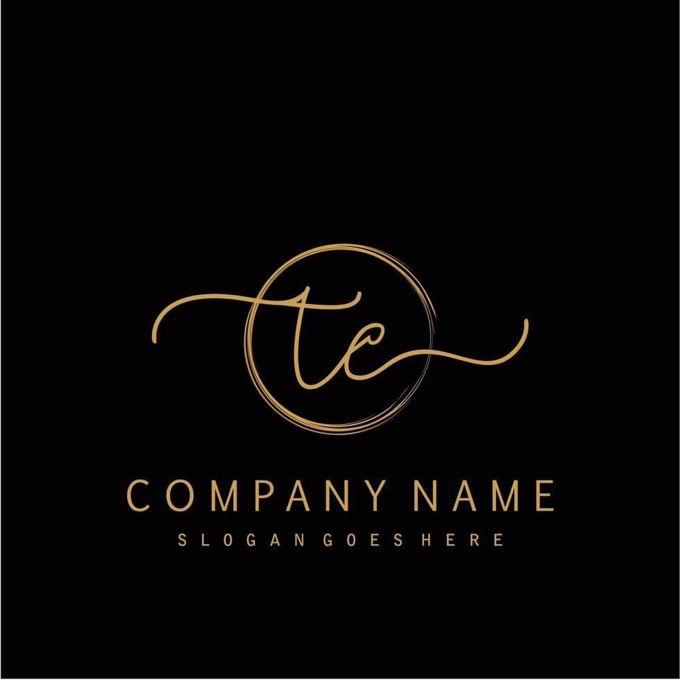 Initial TC handwriting logo with circle hand drawn vector