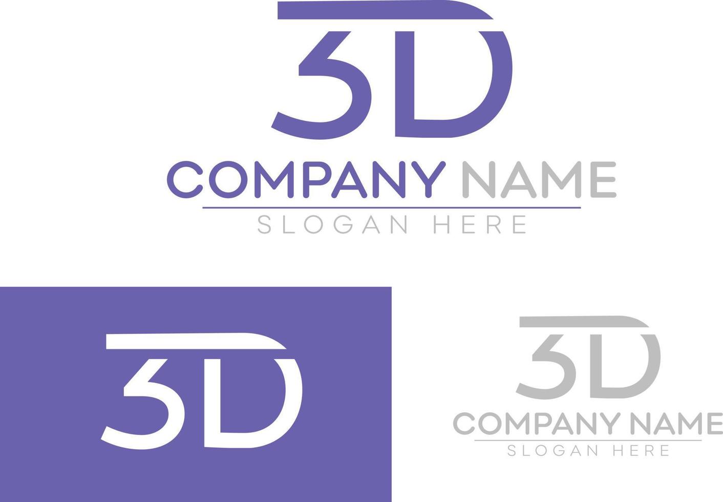 3 D Letter  typography logo design vector