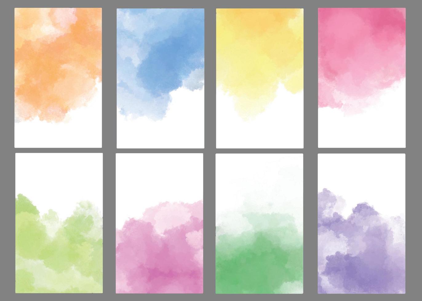 set of watercolor wet wash splash banner vector