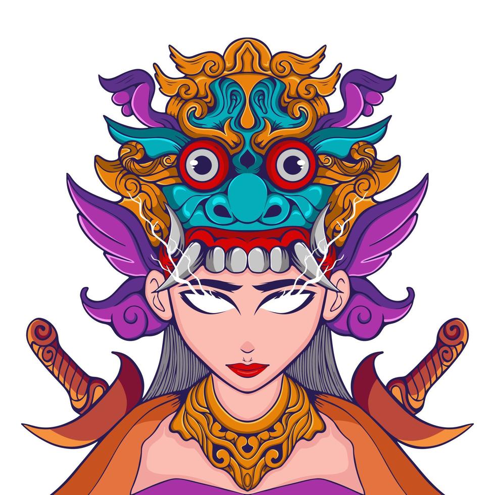 Balinese girl illustration vector