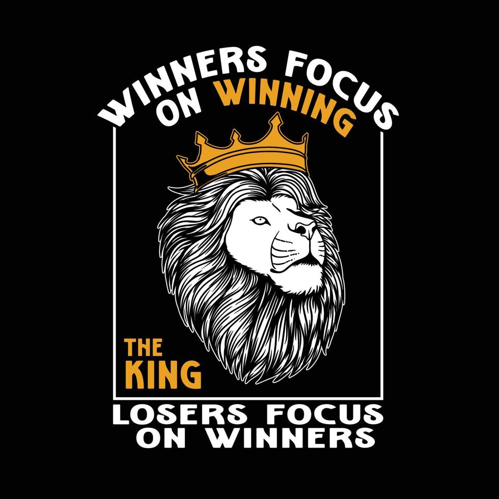 King lion wearing crown with quotes vector illustration
