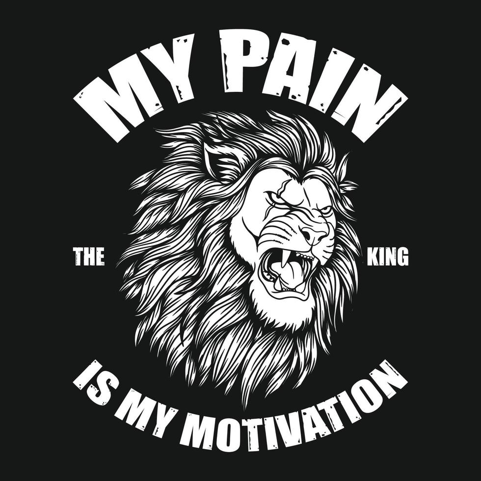 Angry lion head with quotes vector illustration