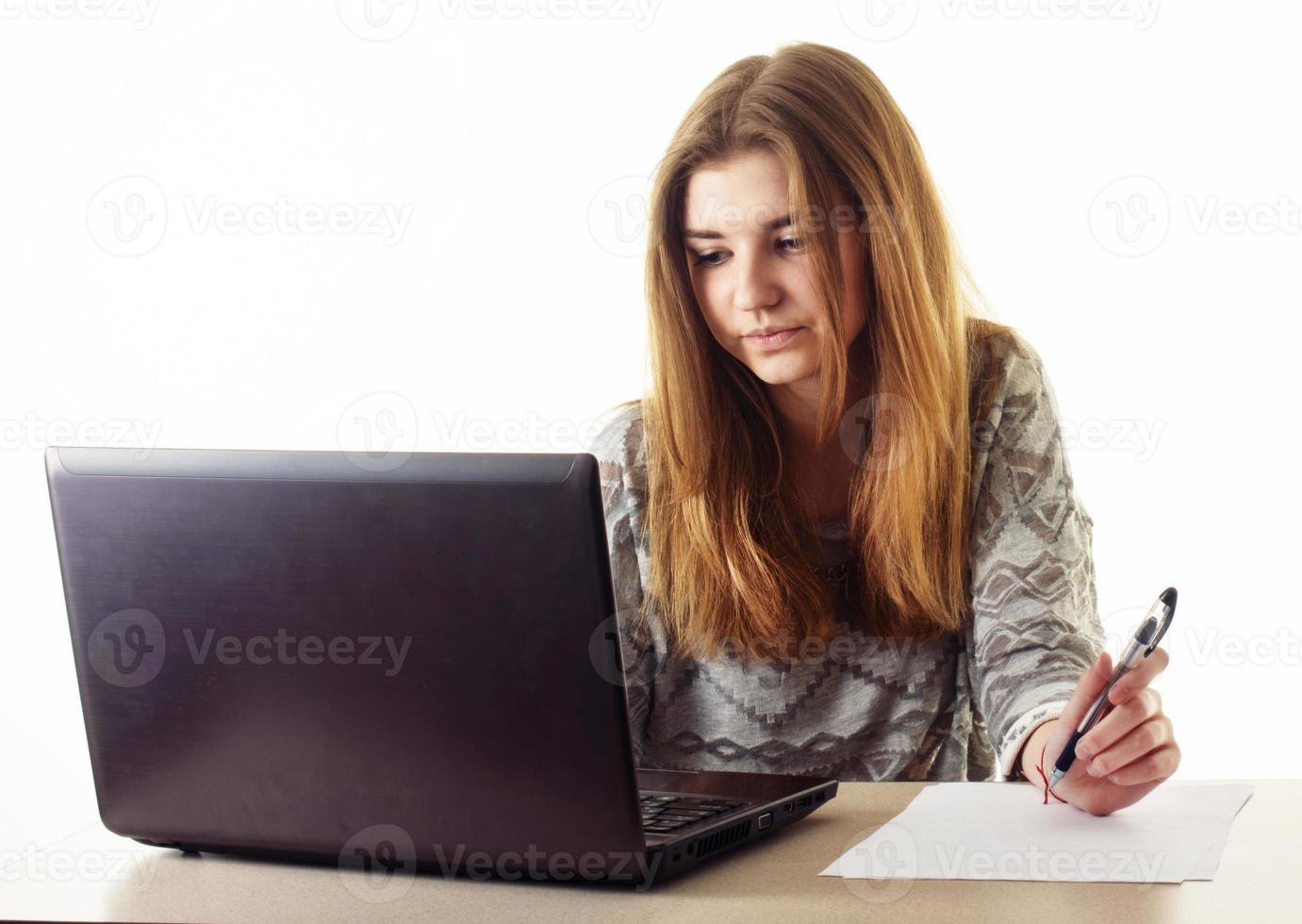 business woman with notebook photo