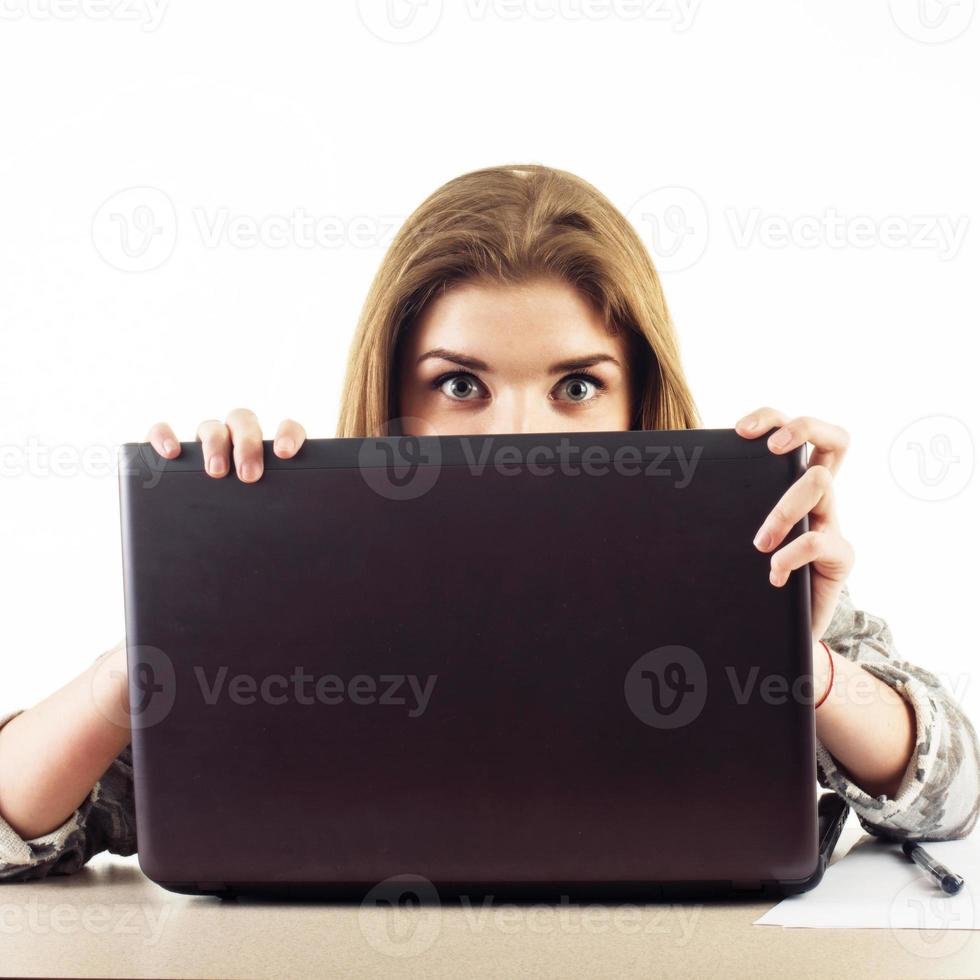 business woman with notebook photo