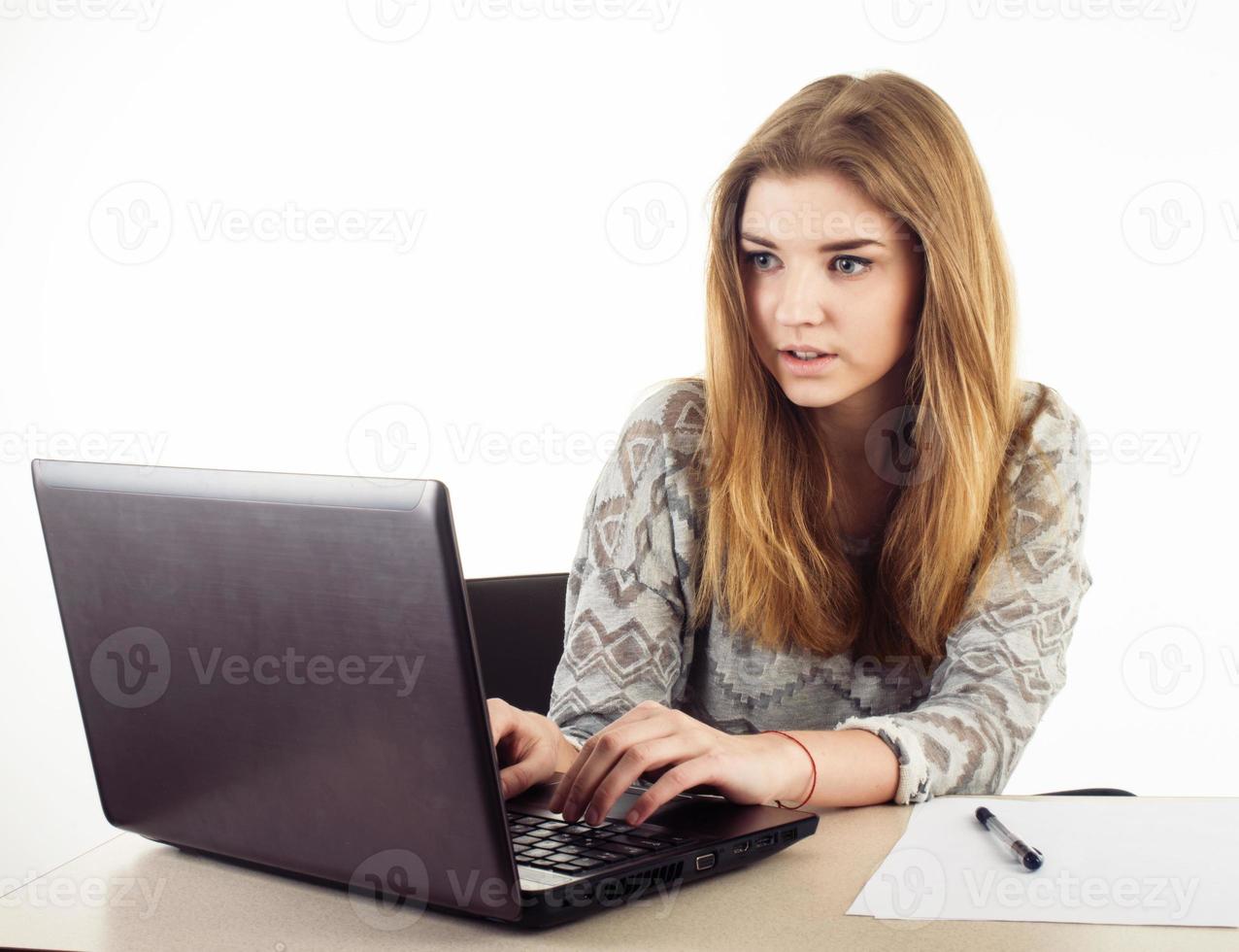 business woman with notebook photo