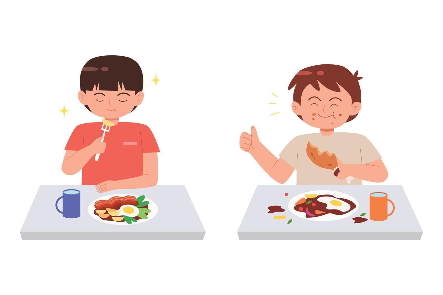 Imágenes de kids table mans vector