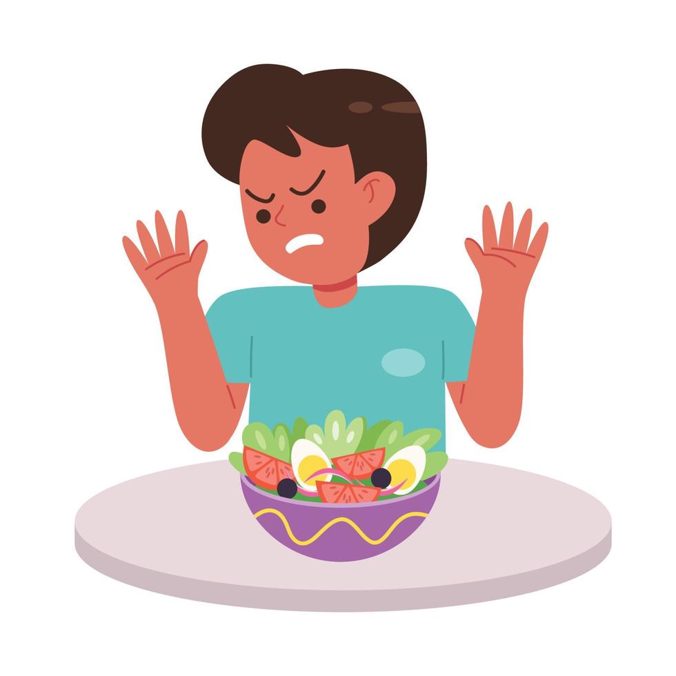 Little Boy Refusing To Eat Vegetables 15291764 Vector Art At Vecteezy little-boy-refusing-to-eat-vegetables-15291764-vector-art-at-vecteezy