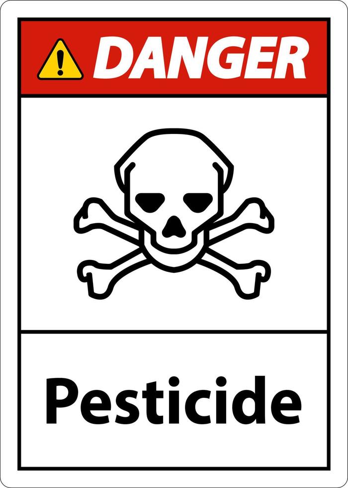 signo de símbolo de pesticida de peligro sobre fondo blanco vector