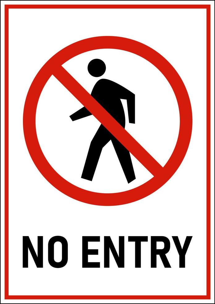 No Entry Sign On White Background vector
