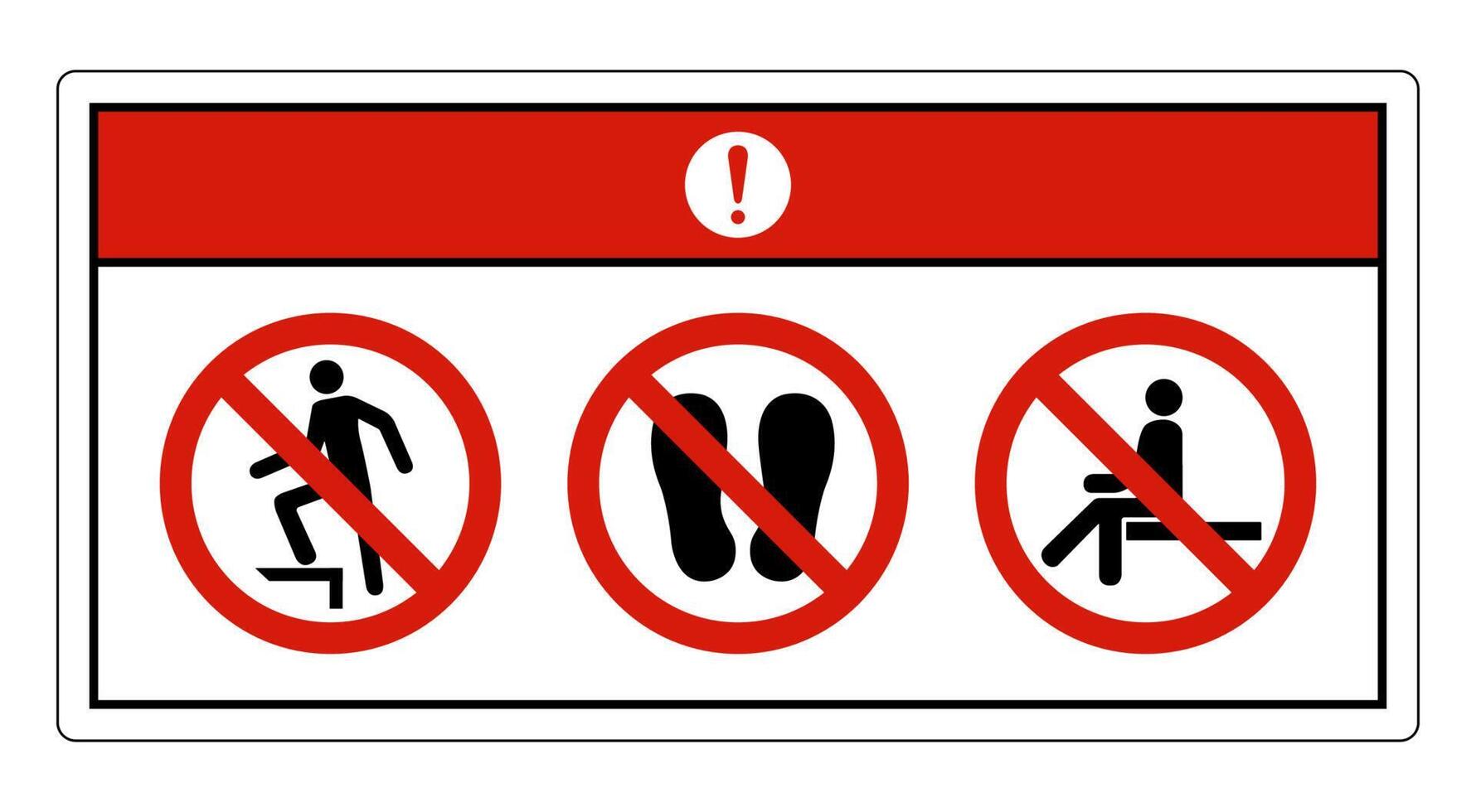 Danger Do Not Step Symbol Sign On White Background vector