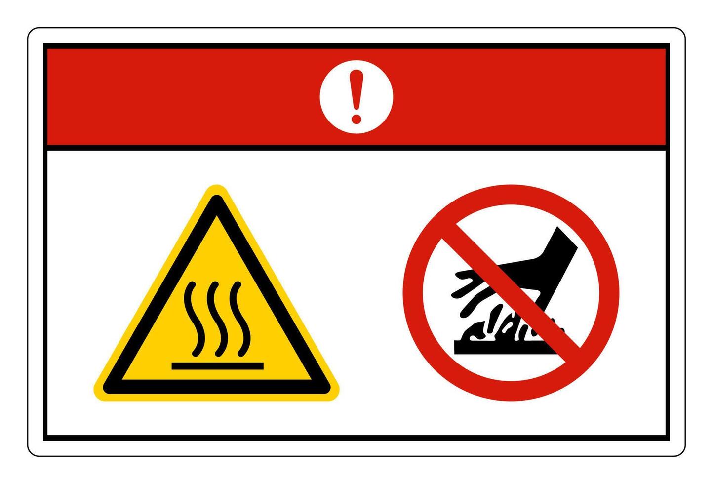 Danger Hot Surface Symbol Sign On White Background vector