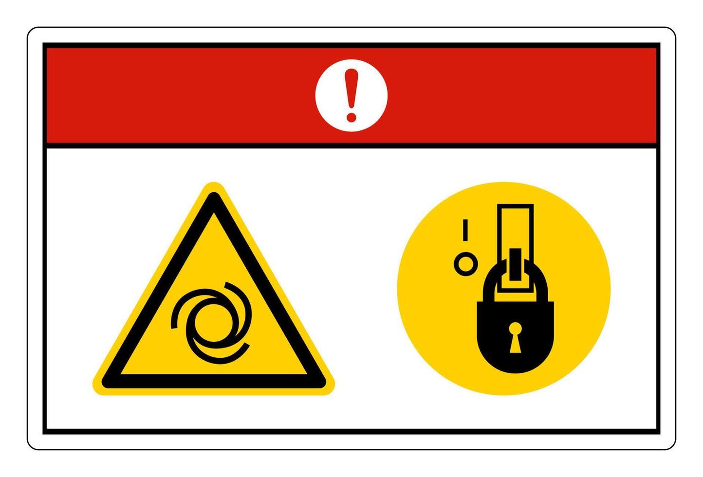 Danger Equipment Starts Automatically Lock Out In De-Energized State Symbol Sign On White Background vector