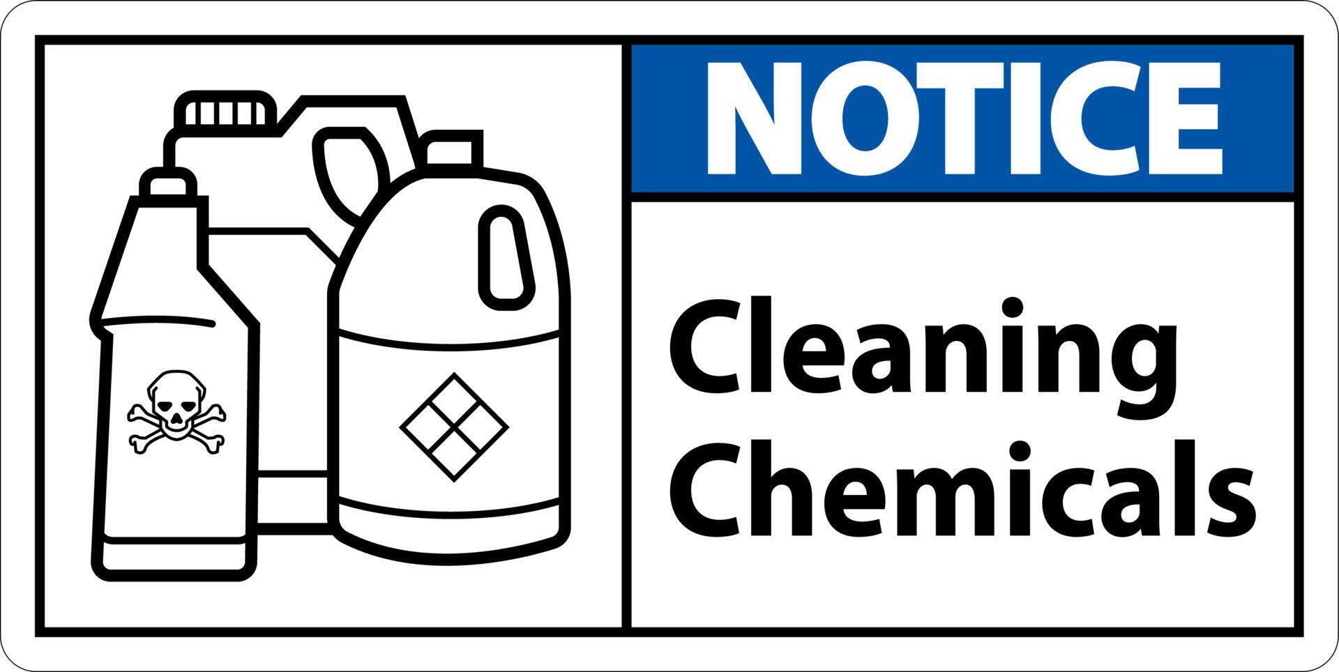 Notice Sign Cleaning Chemicals Sign On White Background 15292867 Vector