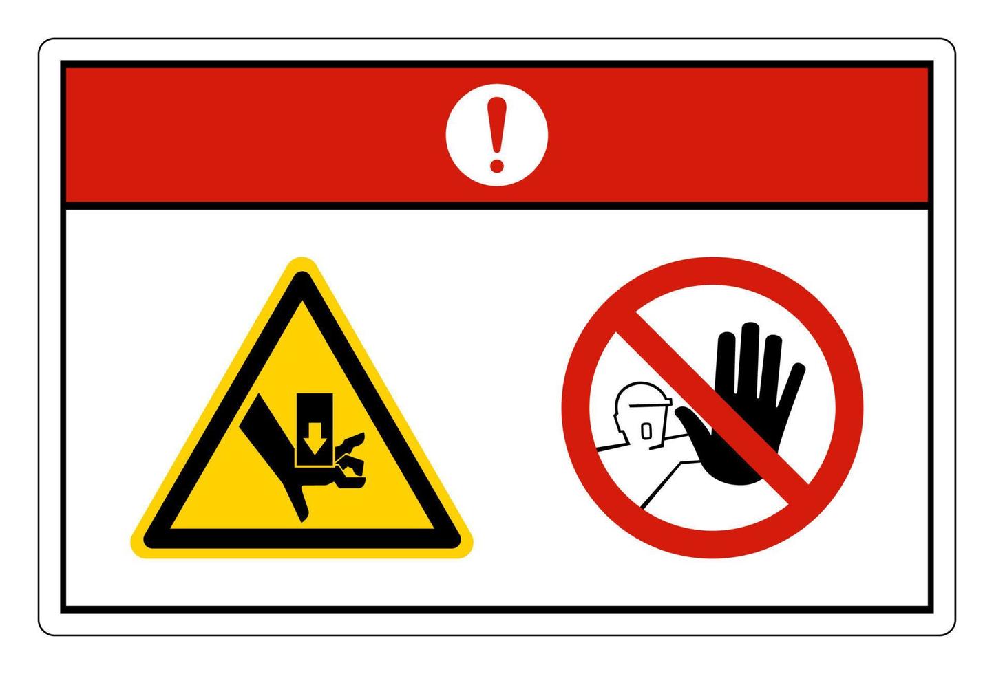 Danger Crush Hazard Symbol Sign On White Background vector