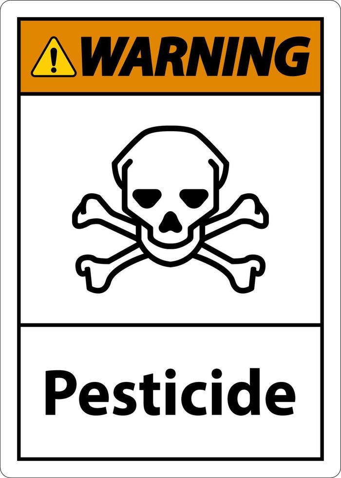 signo de símbolo de pesticida de advertencia sobre fondo blanco vector