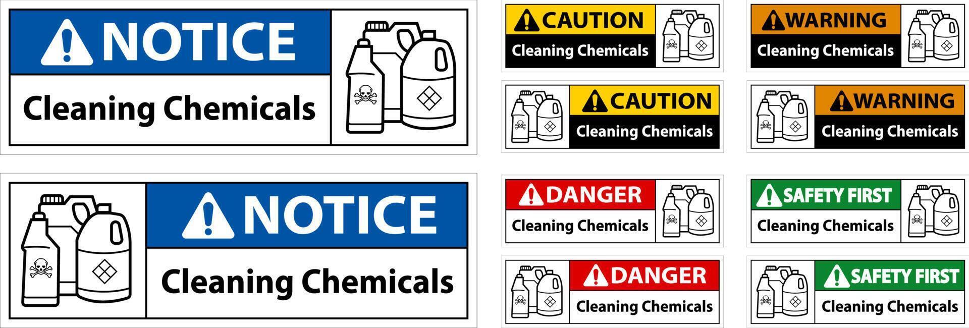Warning Sign Cleaning Chemicals Sign On White Background 15293034