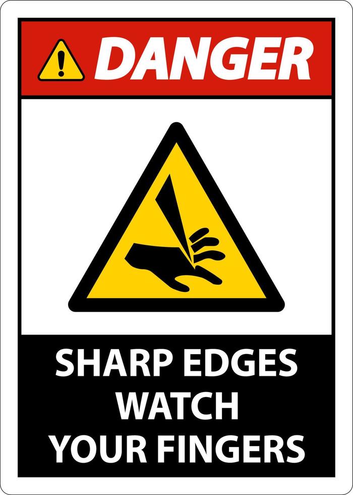 Danger Sharp Edges Watch Your Fingers On White Background vector