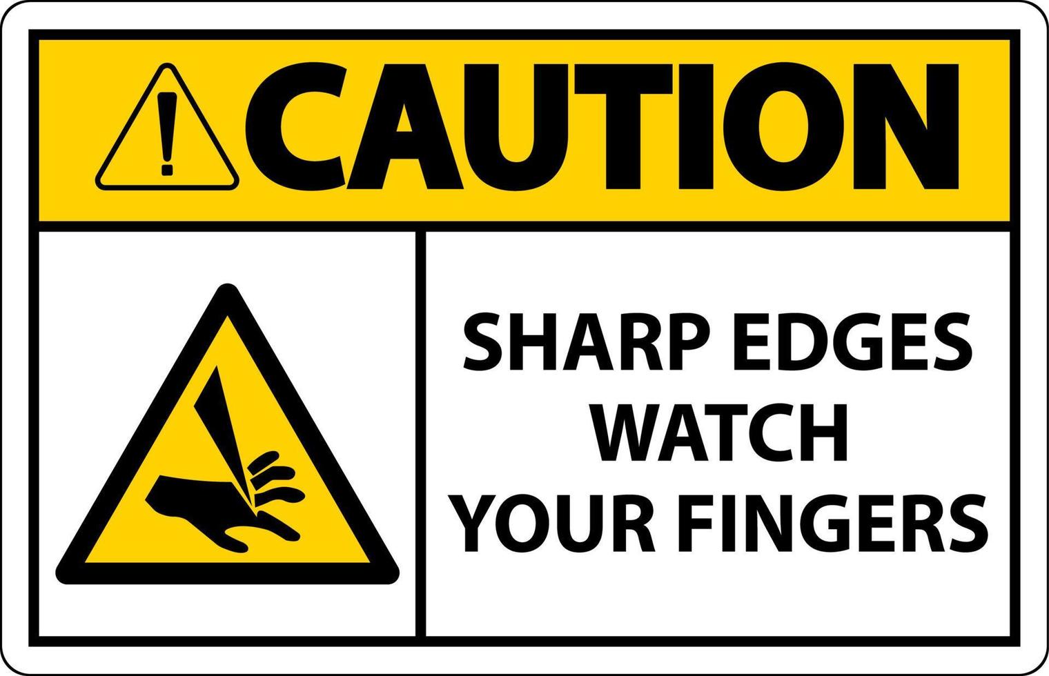 Caution Sharp Edges Watch Your Fingers On White Background vector